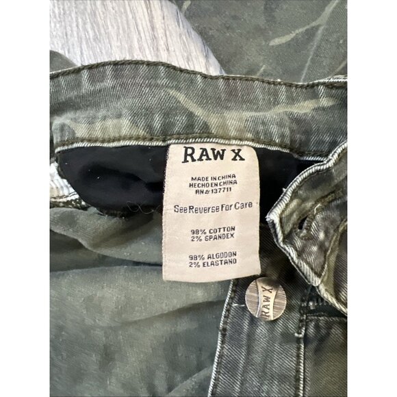 Raw X Standard Straight Leg Rock Military Green Camo Jeans Size 36/30 - Picture 9 of 12